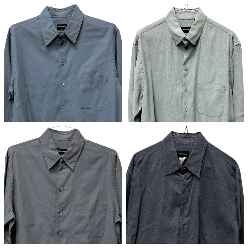 Vintage Giorgio Armani Bundle 4 Button Down Shirts Made in Italy Mens 16.5 42